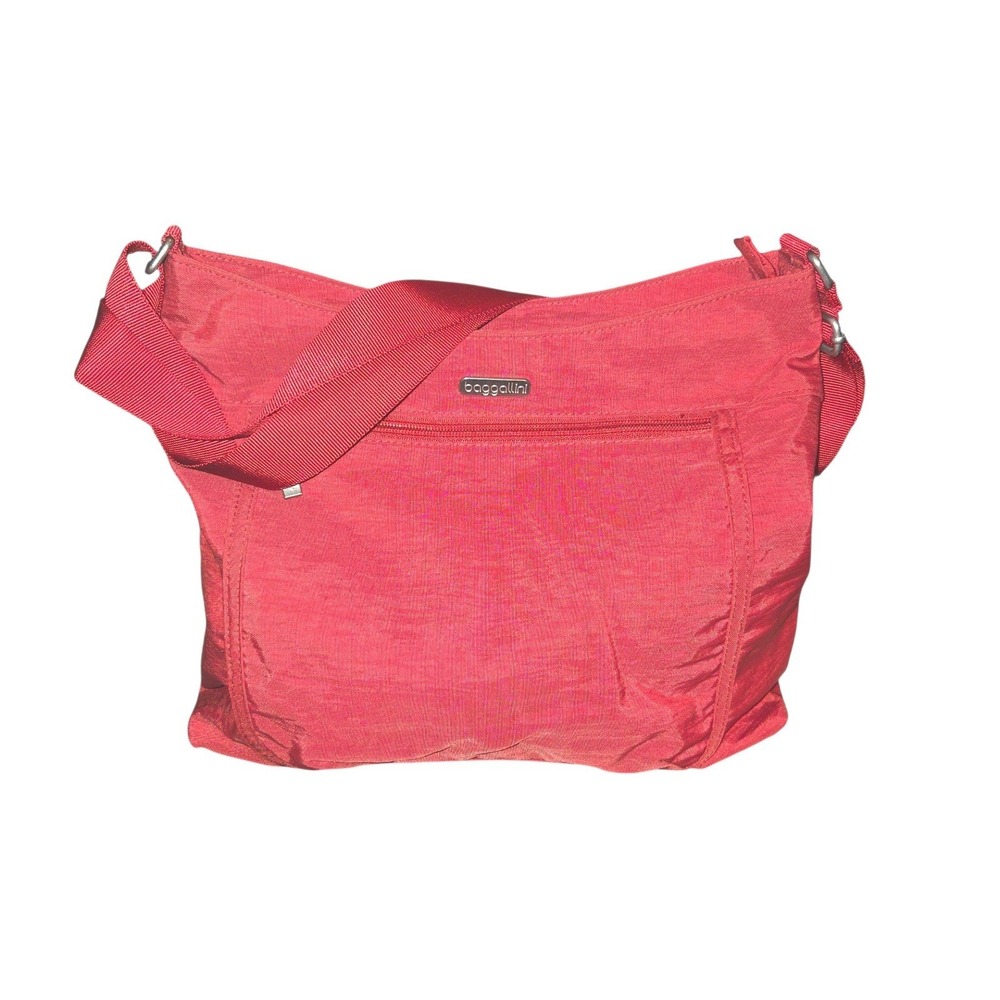 Baggallini Classic Crossbody Shoulder Bag Womens Lg. Red Nylon Adj. Strap Travel